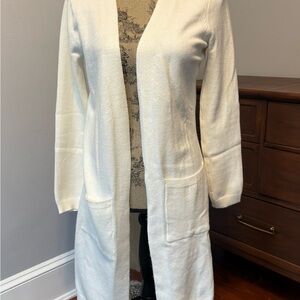 Forever 21 Cream Open-Front Cardigan